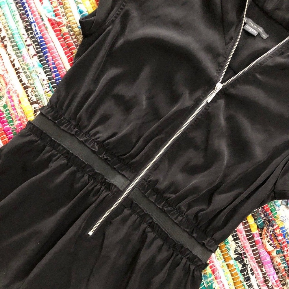 Armani Exchange black dress 0  mess detail hoooded